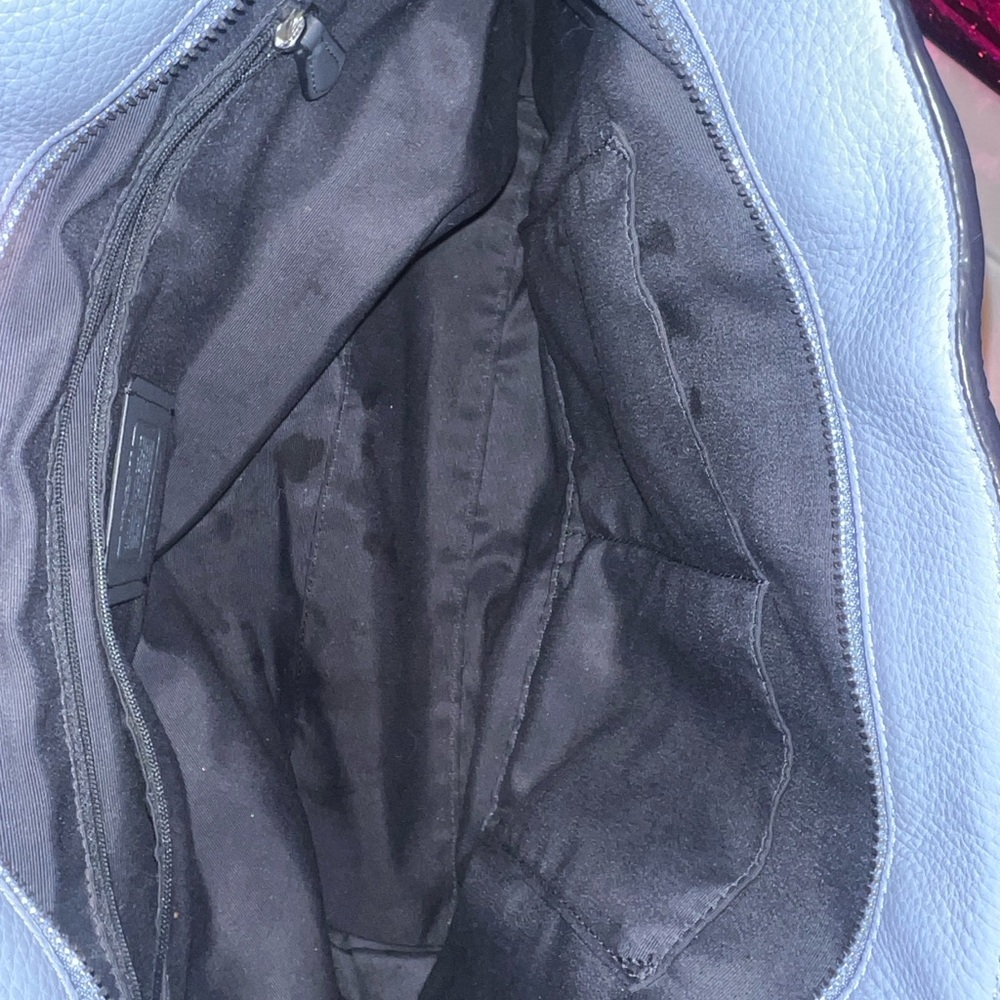 COACH Light Blue Pebbled Leather Tote Bag - Picture 4 of 4